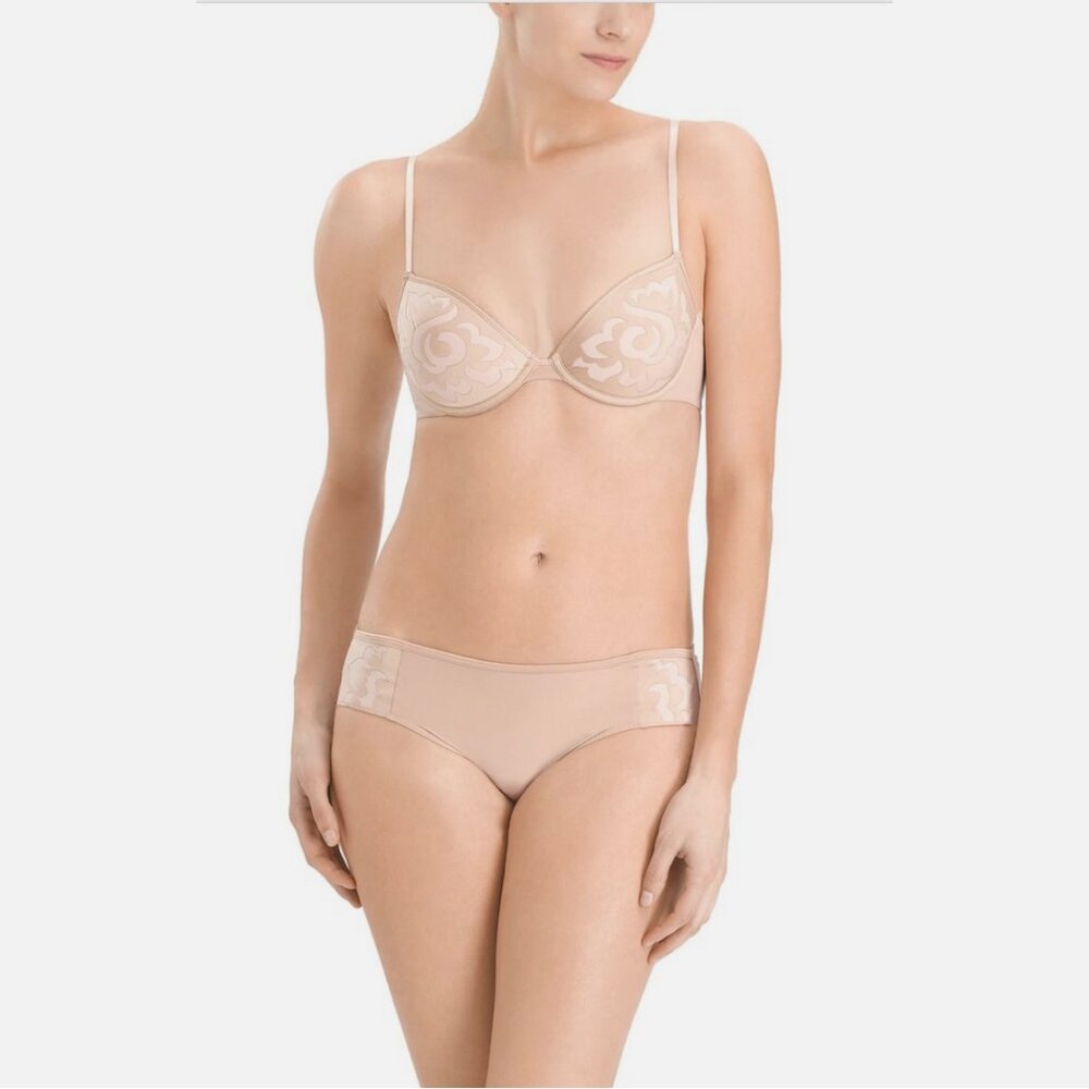 Josie Natori Lotus Bra Panty 2 Pc Set